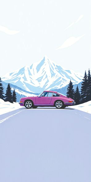 &quot;Porsche 911 snow A&quot;, Acrylglasbild