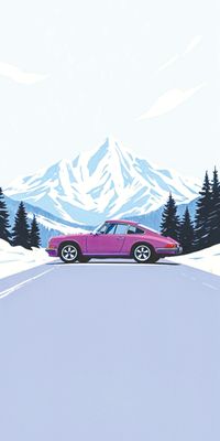 &quot;Porsche 911 snow A&quot;, Acrylglasbild