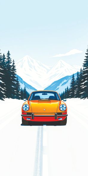 &quot;Porsche 911 snow B&quot;, Acrylglasbild