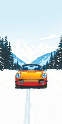&quot;Porsche 911 snow B&quot;, Acrylglasbild