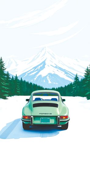 &quot;Porsche 911 snow C&quot;, Acrylglasbild