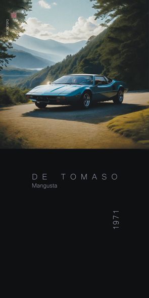&quot;PROTOTIPO De Tomaso Mangusta&quot;, Acrylglasbild