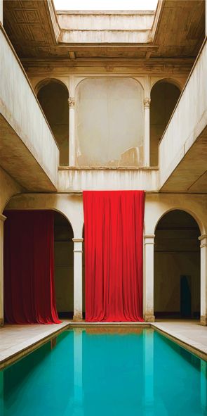&quot;RED curtain&quot;, Acrylglasbild