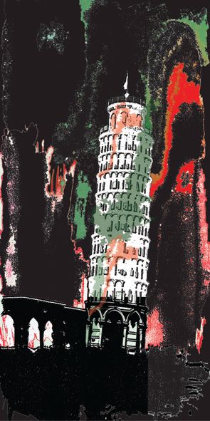 &quot;SCHIEFER TURM VON PISA&quot;, Acrylglasbild