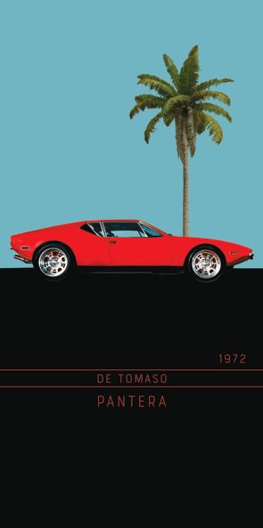&quot;STUDIO De Tomaso Pantera&quot;, Acrylglasbild