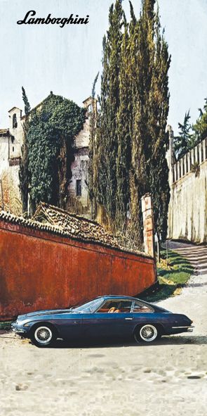 &quot;‌‌‌STUDIO Lamborghini 400 GT 2+2&quot;, Acrylglasbild