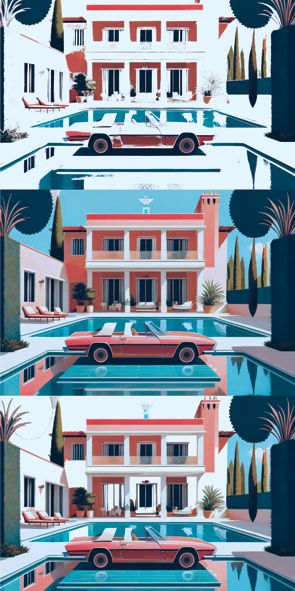 &quot;Villa &amp; Pool 1&quot;, Acrylglasbild