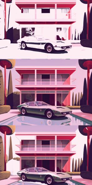 &quot;Villa &amp; Pool 3&quot;, Acrylglasbild
