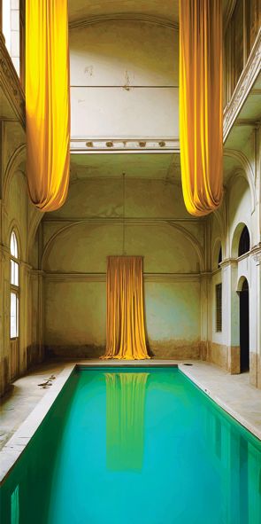 &quot;YELLOWcurtain&quot;, Acrylglasbild