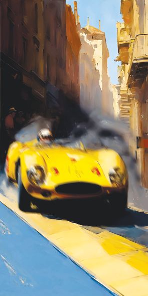 &quot;yellowRACE 1&quot;, Acrylglasbild