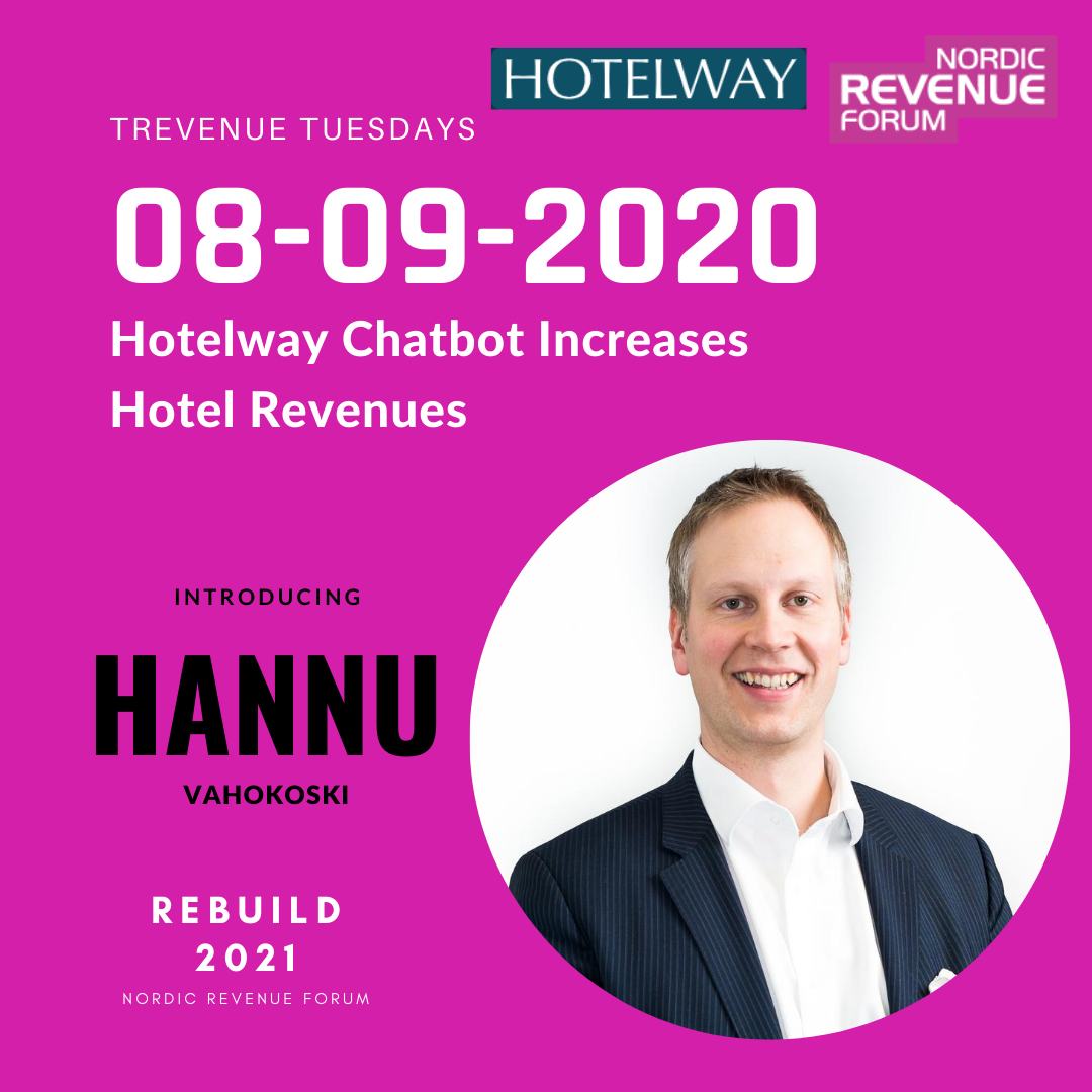 Trevenue Tuesday 8.9.2020 - Hotelway Chatbot increases hotel revenues