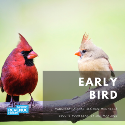 Early Bird -lippu | 
Early Bird ticket
13-09-2022