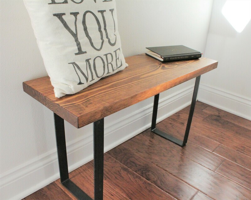 Wood Bench with U-Shape Legs