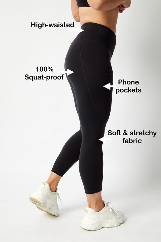 Women’s High-Waisted Squat-Proof 7/8 Gym & Yoga Leggings with Phone Pockets