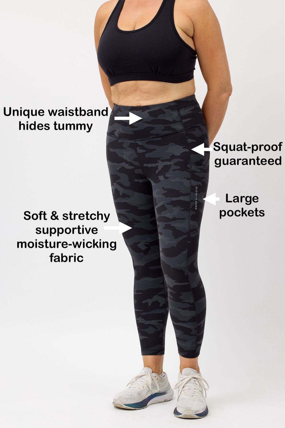 Women’s High-Waisted Squat-Proof 7/8 Leggings with Phone Pockets