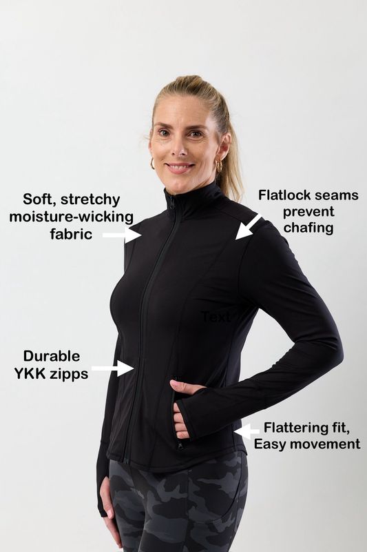 Women’s Soft Stretch Black Jacket for Easy Movement