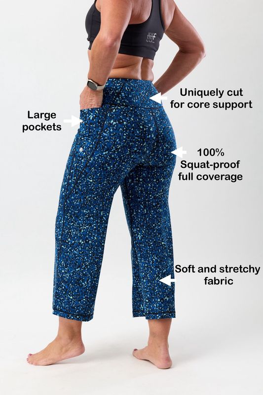 Women’s 7/8 High Waisted Core Support Flare Leggings with Pockets