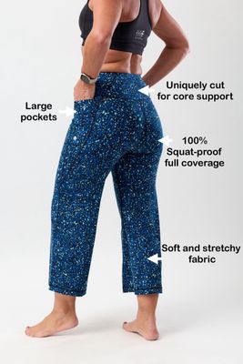 Women’s 7/8 High Waisted Core Support Flare Leggings with Pockets
