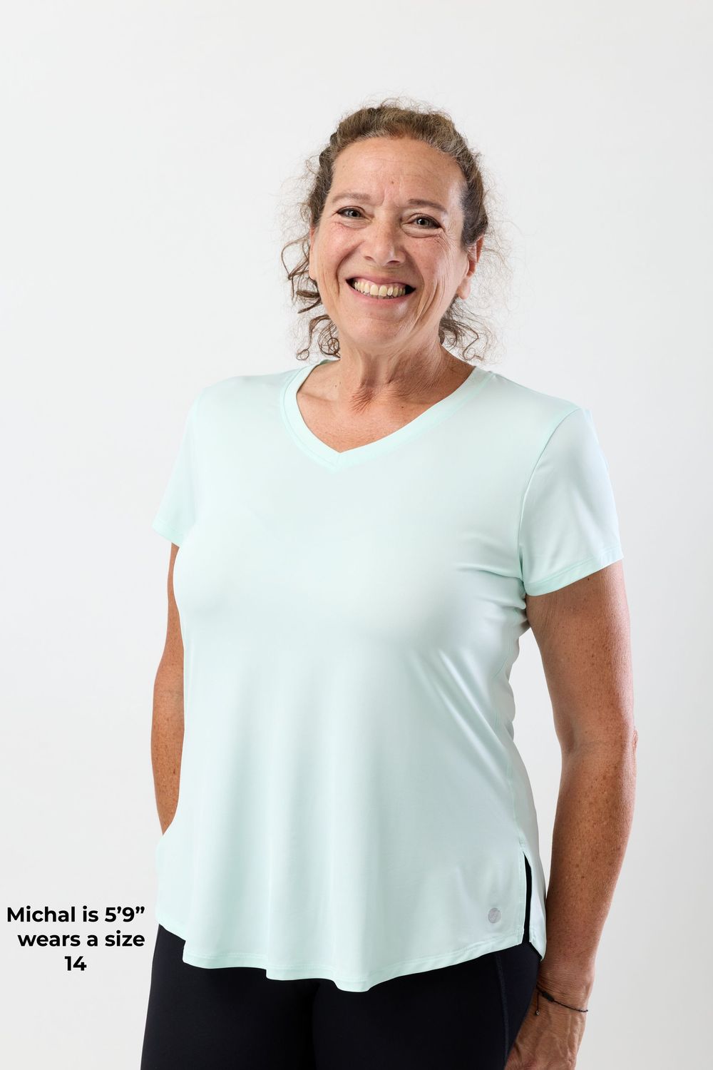 Women’s V-neck Bum Covering Soft Stretchy Moisture Wicking Top Women’s V-neck Bum Covering Soft Stretchy Moisture Wicking Top