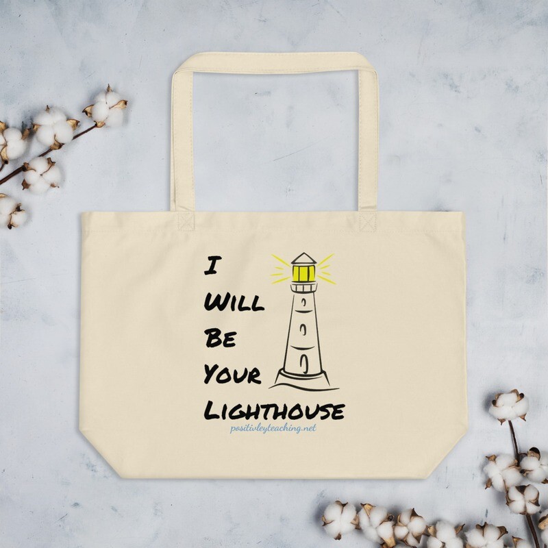 &#39;Lighthouse&#39; Large organic tote bag