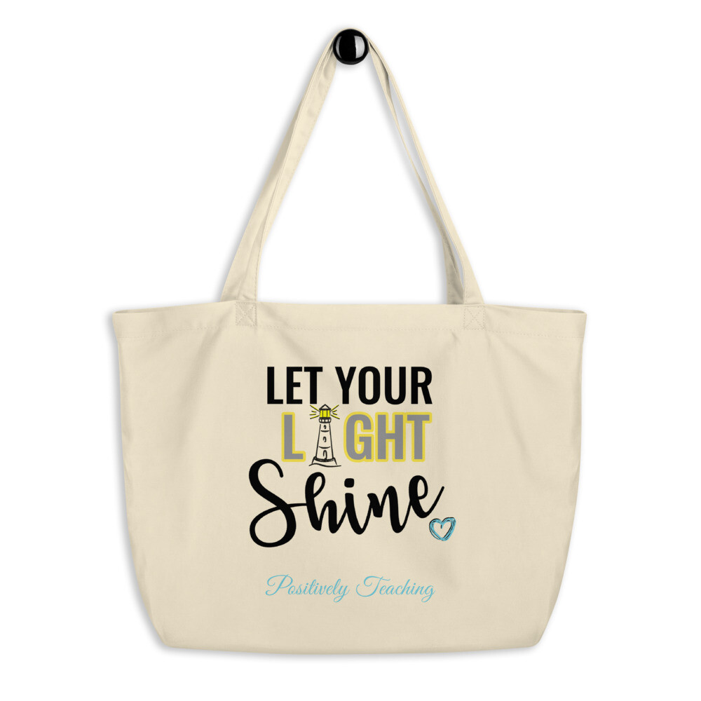 &#39;Lighthouse 2&#39; Large organic tote bag