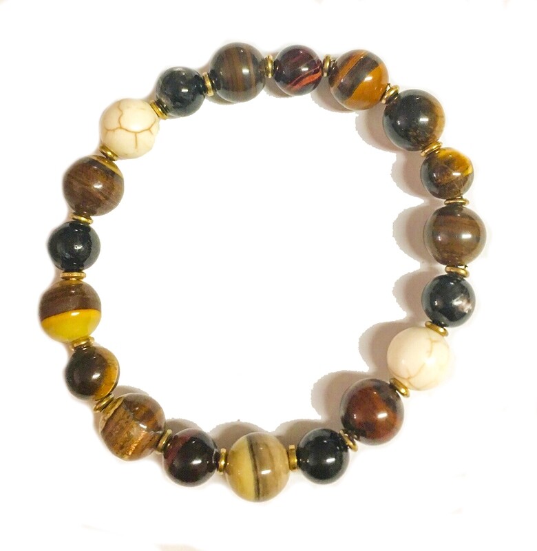 Bracelet | Men’s Multi Colored  With Gold Accent