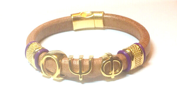 Bracelet/ Men’s Omega Tan Leather With Gold Letters