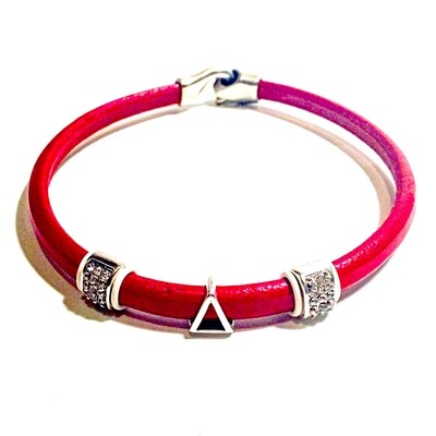 Necklace | Red Leather Pyramid Chocker With Bling Classy Creations Originals