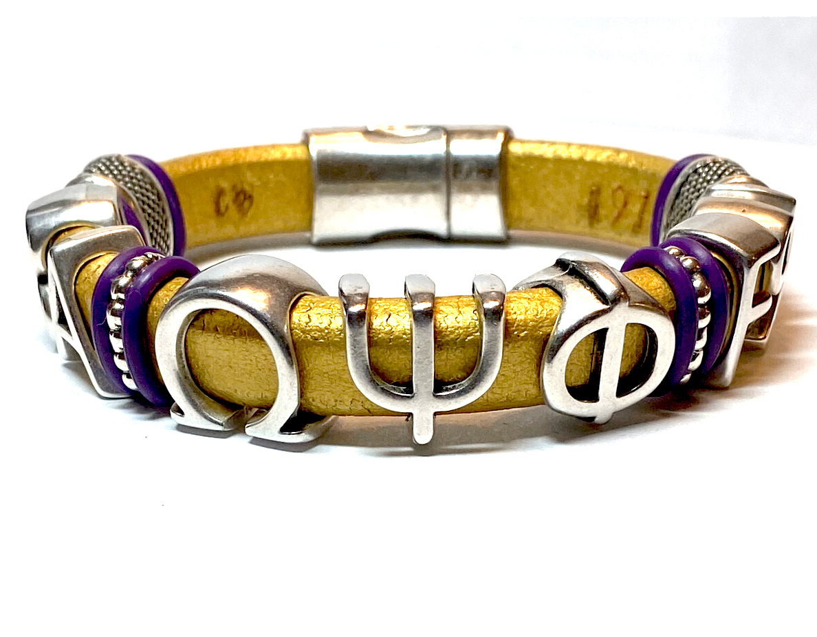 Omega psi clearance phi leather bracelet