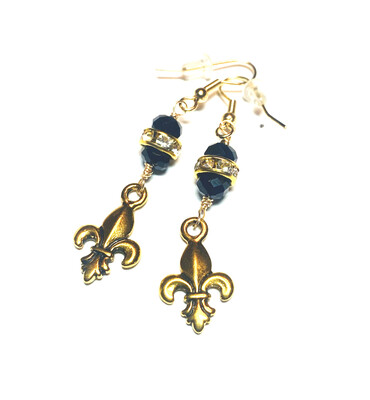 Saints Black And Gold Earrings