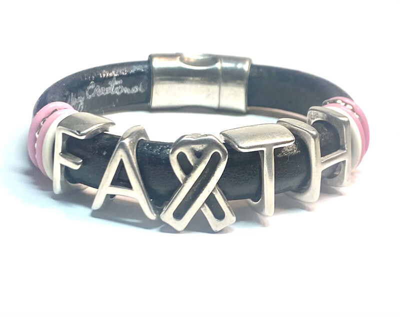 Bracelet | Women’s Black Leather Faith Bracelet Classy Creations Originals 