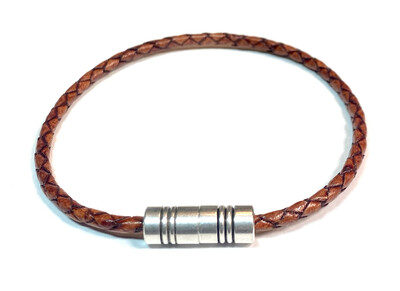 Bracelet | Men’s Brown Thin Rope With Silver Clasp Style.