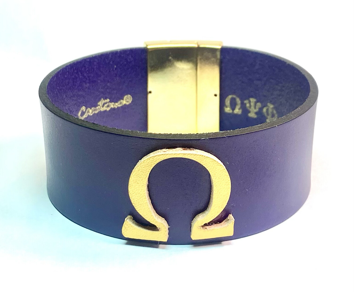Bracelets/ Men’s Omega Purple Leather Cuff Design 