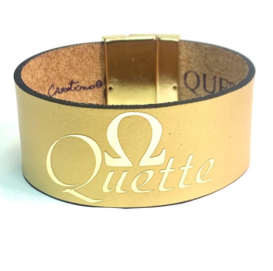 Bracelet/ Quette Gold Leather Cuff