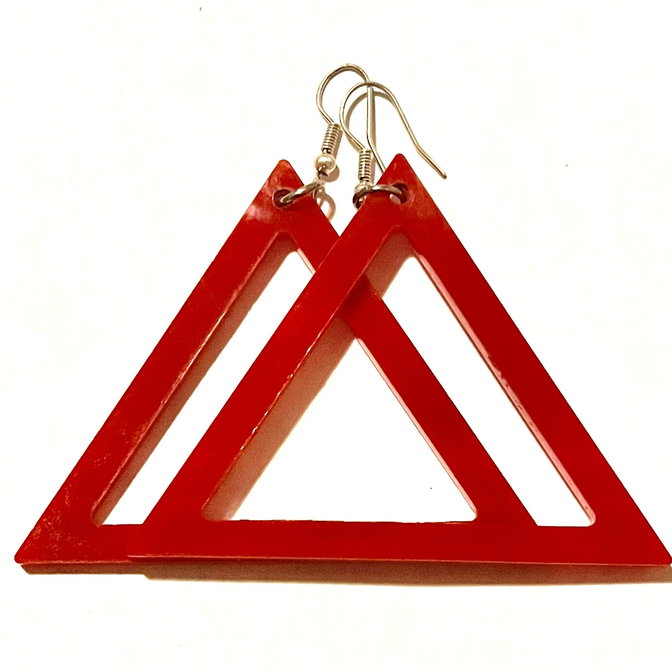 Red Pyramid Earrings 