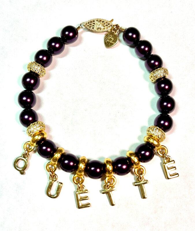 Bracelet/ Quette Purple Charm Style 
