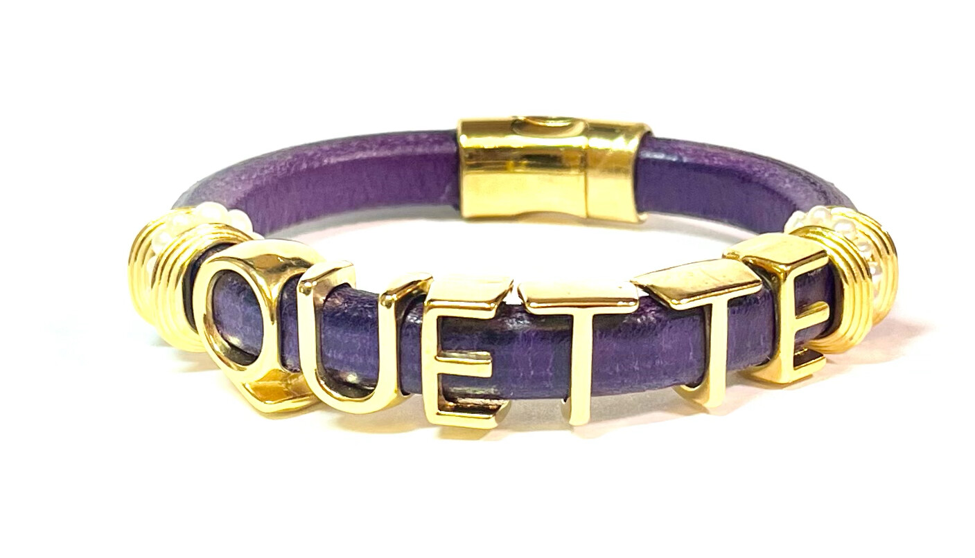 Bracelet/ Quette Purple Leather 