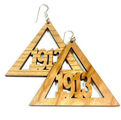 Women’s/ 1913 Pyramid Wood Earrings
