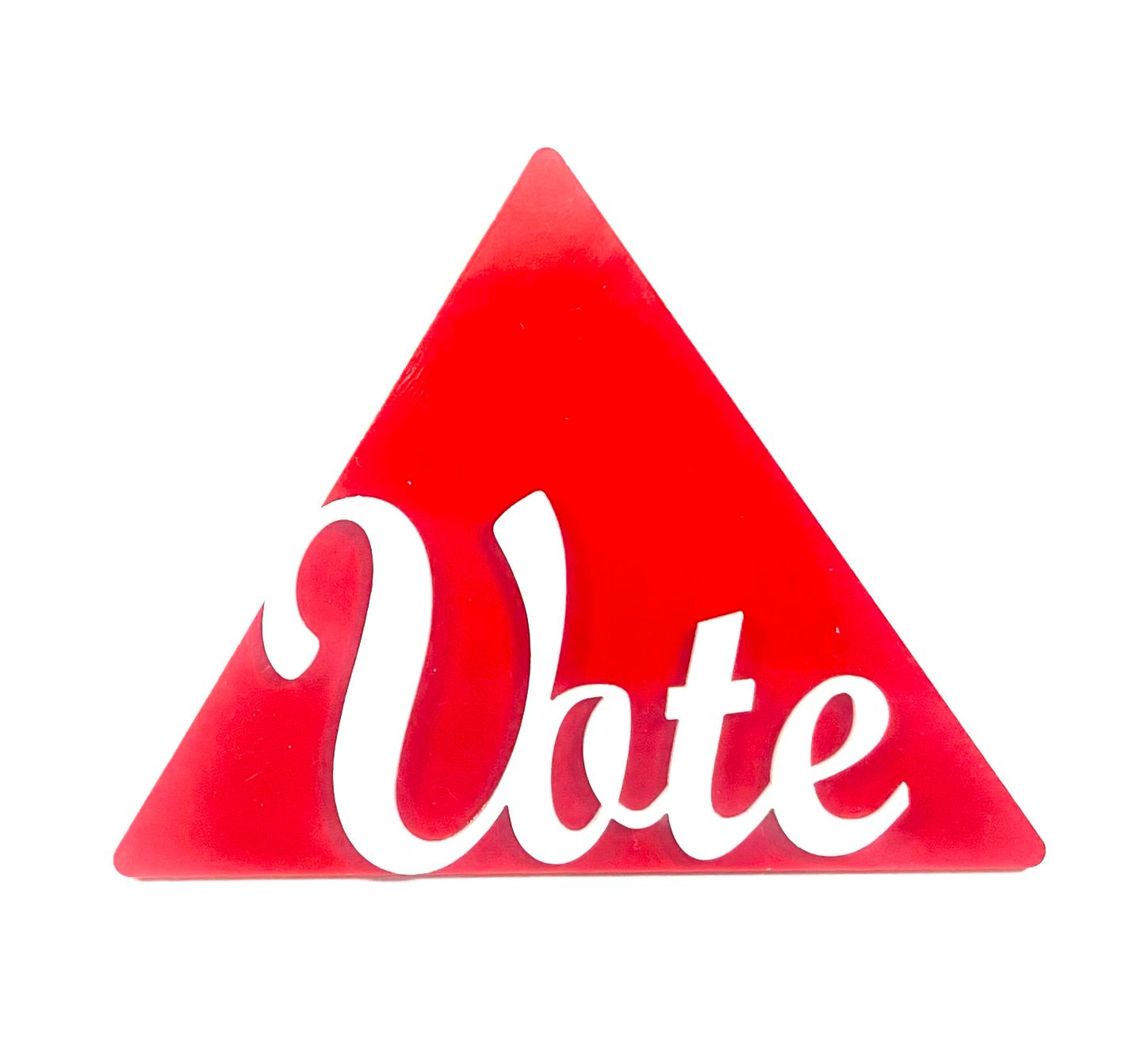 Red and White Pyramid Vote Pendant