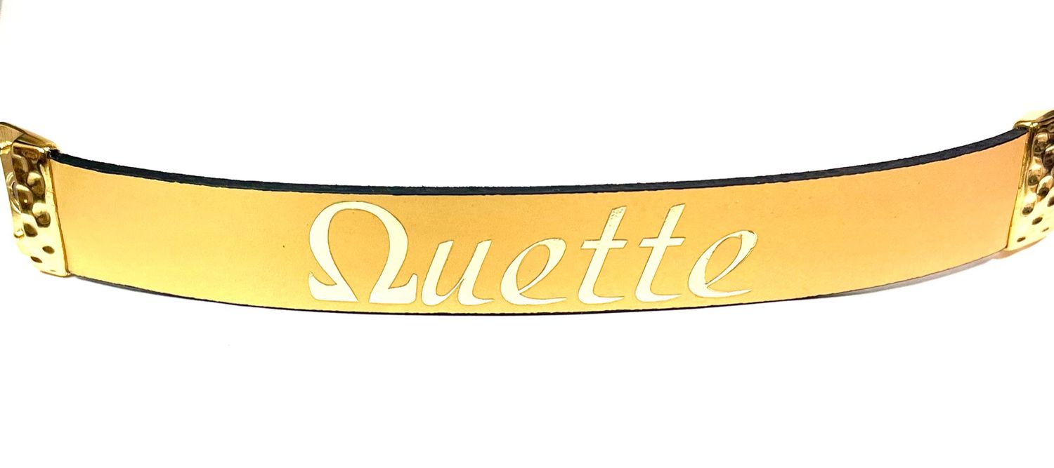 Bracelet/ Quette Gold Leather Cuff