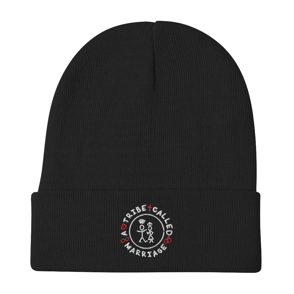 A.T.C.M.(A Tribe Called Marriage Skully) - Embroidered Beanie - Black