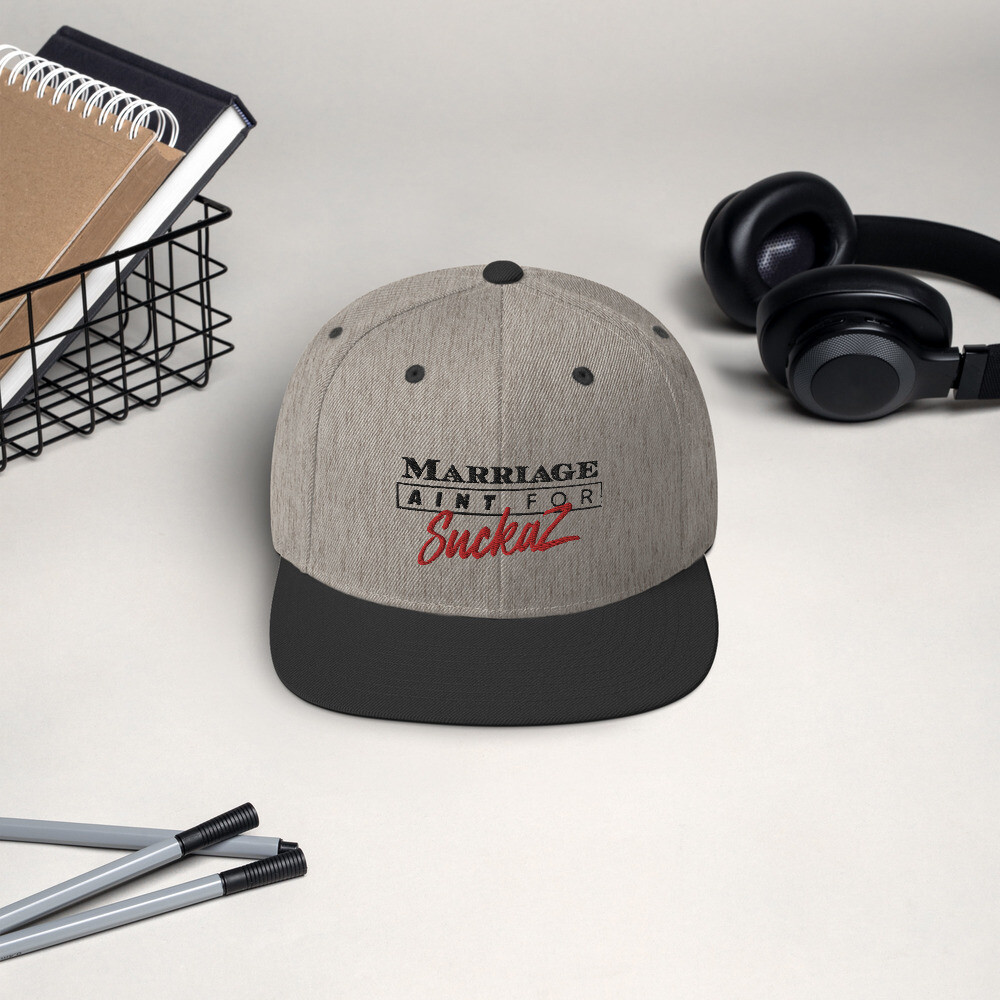 M.A.F.S. (Marriage Ain&#39;t for Suckaz) - Snapback Hat HEATHER\BLACK
