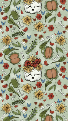 Floral + Eerie iPhone Wallpaper