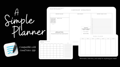 A Simple Planner | Minimalist Digital Planner PDF or GoodNotes