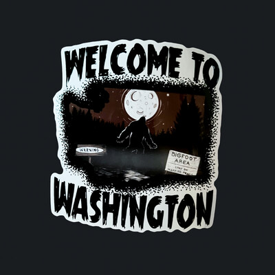 White Backing | Spooky States - Welcome to Washington Sticker