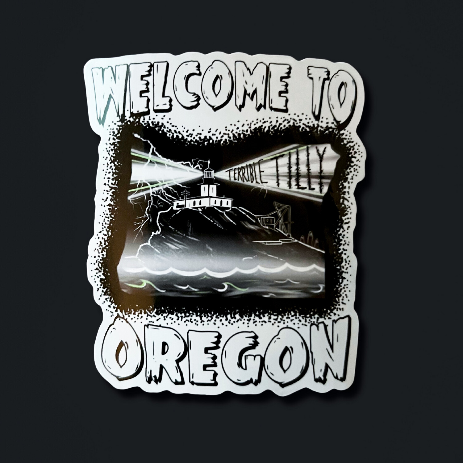 White Backing | Spooky States - Welcome to Oregon Sticker