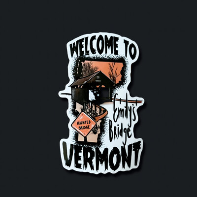 White Backing | Spooky States - Welcome to Vermont Sticker