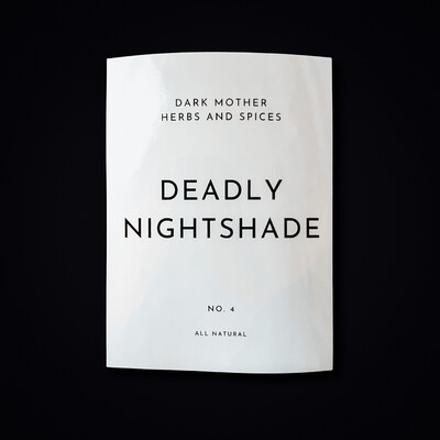 White Backing | Dark Mother Herbs - Deadly Nightshade Sticker