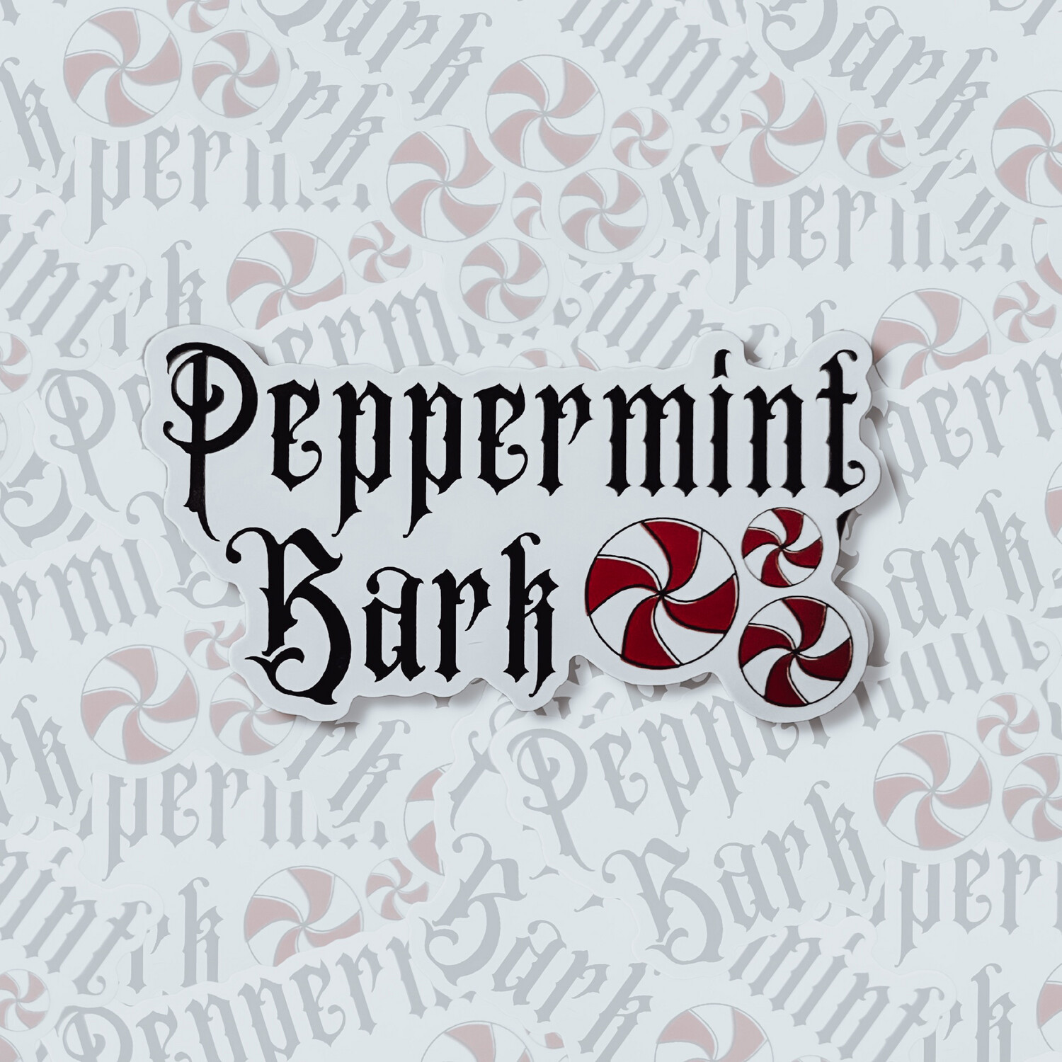 White Backing | Peppermint Bark Sticker