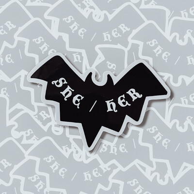 White Backing | She / Her Pronoun Bats Sticker